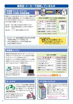 販売店・メーカーで回収しているもの