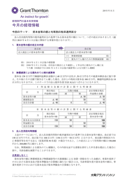 資本金等の額と均等割の税率適用区分