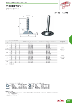 方向可変式フット Ø 113 - Part. 98