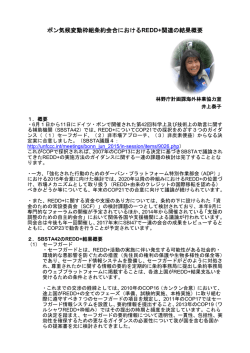 ボン気候変動枠組条約会合におけるREDD+関連の結果概要