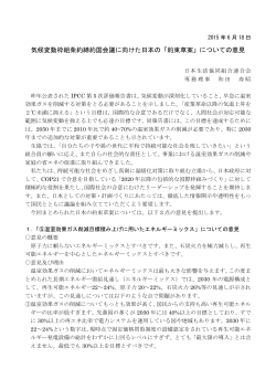 気候変動枠組条約締約国会議に向けた日本の「約束草案」についての意見