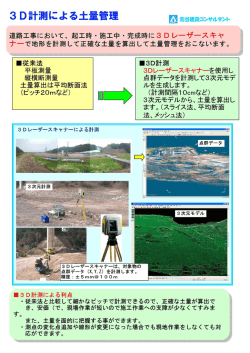 ー従来法 ー3D計測 平板測量 3ロレナザースキャナーを使用し 縦横断