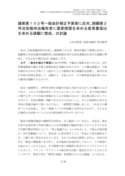 議案第102号一般会計補正予算案に反対、請願第2号治安維持法犠牲