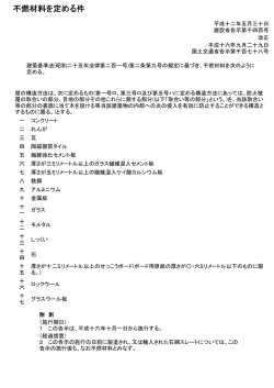 不燃材料を定める件