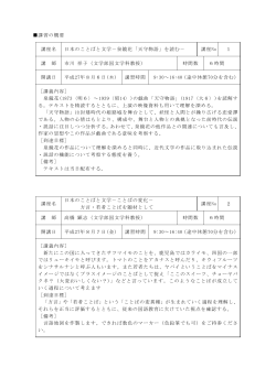 講習の概要 講座名 日本のことばと文学－泉鏡花「天守物語」を読む