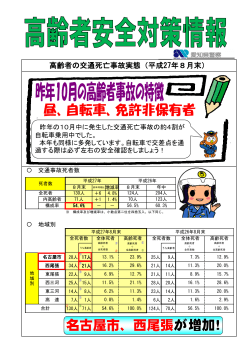 名古屋市、西尾張が増加！ 昼、自転車、免許非保有者