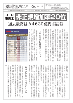 東日本 非正規増加率20位