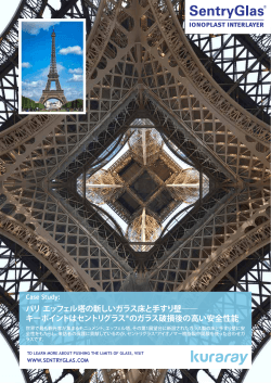 パリ エッフェル塔の新しいガラス床と手すり壁