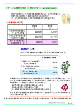 ＜サービス利用料金（1ヶ月あたり）＞（契約書第6条参照）
