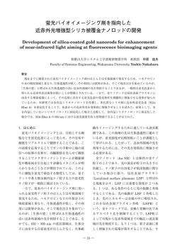 蛍光バイオイメージング剤を指向した 近赤外光増強型シリカ被覆金