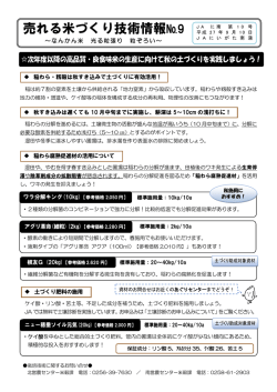 H27.売れる米づくり技術情報 No.9