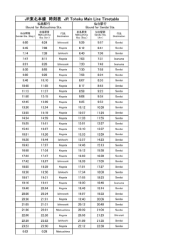 JR東北本線 時刻表 JR Tohoku Main Line Timetable