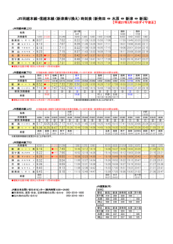 JR羽越本線・信越本線 (新津乗り換え) 時刻表 (新発田 &hArr; 水原 &hArr; 新津