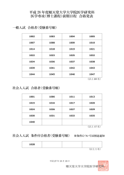 （博士課程）前期日程 合格発表