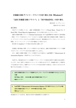 計測器 USB デバイス・ドライバの切り替え方法