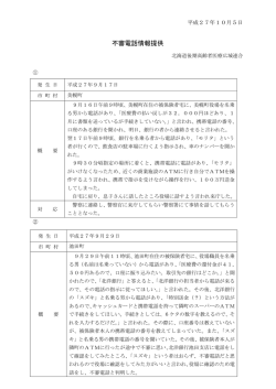 不審電話情報提供 - 鹿児島県後期高齢者医療広域連合