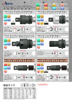 製品サイズ PSA-4 ロックスライドアダプター PRA