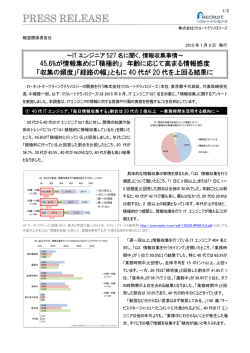 ITエンジニア527名に聞く、情報収集事情～ 45.6％が情報集めに「積極的」