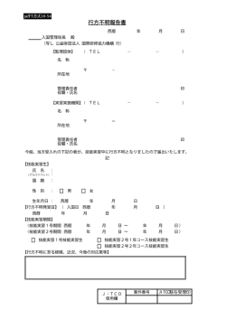 行方不明報告書
