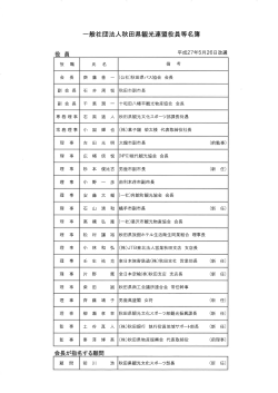 一般社団法人秋田県観光連盟役員等名簿 (新 任) (新 任)