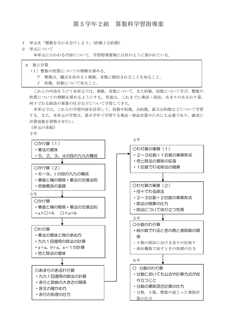 白井三小第5学年2組算数科学習指導案 4