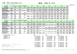 欧州 - 日本 サービス - Wan Hai Lines