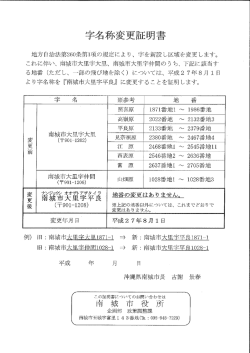 字平良変更地番