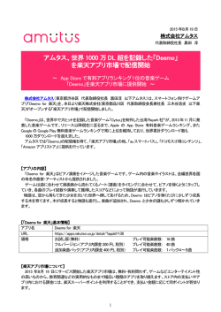 「Deemo」 を楽天アプリ市場で配信開始