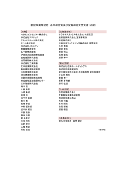創設40周年記念 永年功労賞及び役員功労賞受賞者（上期）