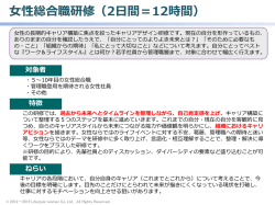女性総合職研修（2日間＝12時間）