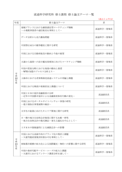 栄養科学研究科 博士前期課程 修士論文テーマ一覧