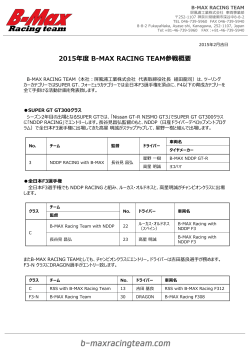 2015年度B-MAX RACING TEAM参戦概要