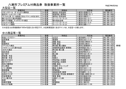 八潮市プレミアム付商品券 取扱事業所一覧