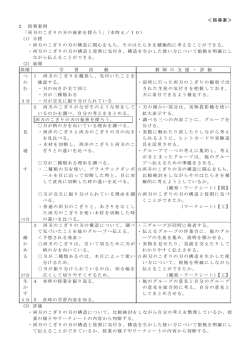＜指導案＞ 2 指導案例 「両刃のこぎりの刃の秘密を探ろう」（本時4／10
