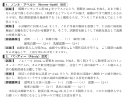 1．ノンネ・アペルト（Nonne&minus;Apelt）反応 試薬 硫酸アンモニウム約 85 g