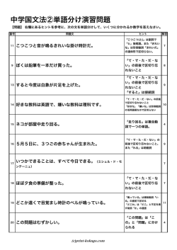 中学国文法②単語分け演習問題
