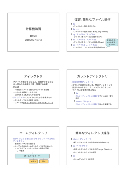 計算機演習のファイル操作・ディレクトリ操作に関する資料
