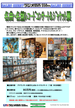 企画内容 アナウンサーの進行によるレコードコンサート （1回