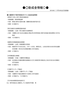 三重県内で毎年実施されている助成金情報