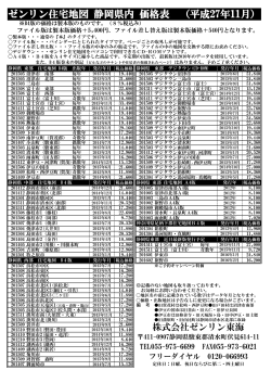 ゼンリン住宅地図 静岡県内 価格表 （平成27年11月）