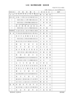 （公社）福井県観光連盟 役員名簿