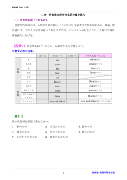 格と所有代名詞