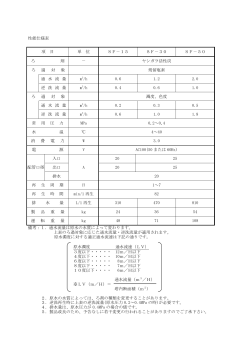 性能仕様表 項 目 単 位 SF－15 SF－30 SF－50 ろ 剤 － ヤシガラ