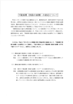 下限面積 (別段の面積) の設定について