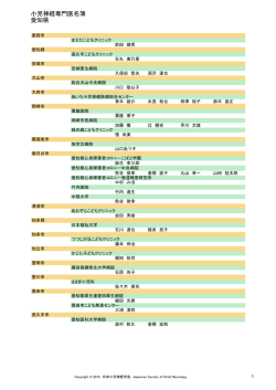 小児神経専門医名簿 愛知県