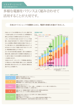 多様な 源をバランスよく組み合わせて 活 ~することが大切です。