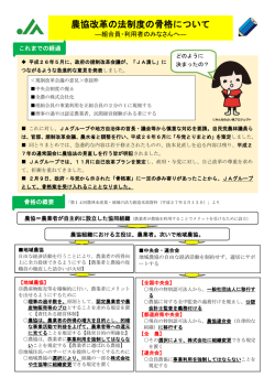 農協改革の法制度の骨格について