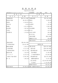 株式会社ライフケアパートナーズ 第14期 貸借対照表