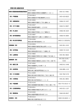 神奈川県 加盟店名簿 1 / 2 - 全国農業機械商業協同組合連合会