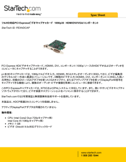フル HD対応 PCI Expressビデオキャプチャカード